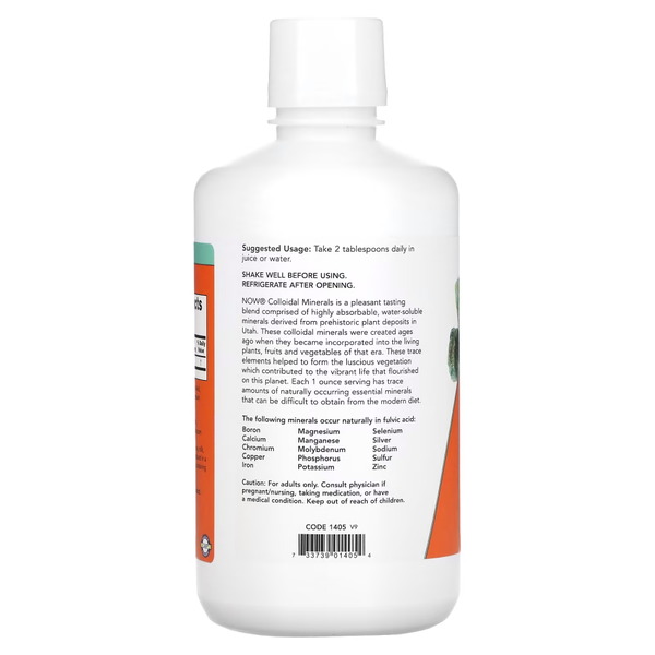 Вітаміни та мінерали NOW Colloidal Minerals Liquid, 946 мл. Фото 3