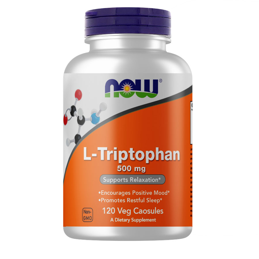 Амінокислота NOW L-Tryptophan 500 mg, 120 вегакапсул