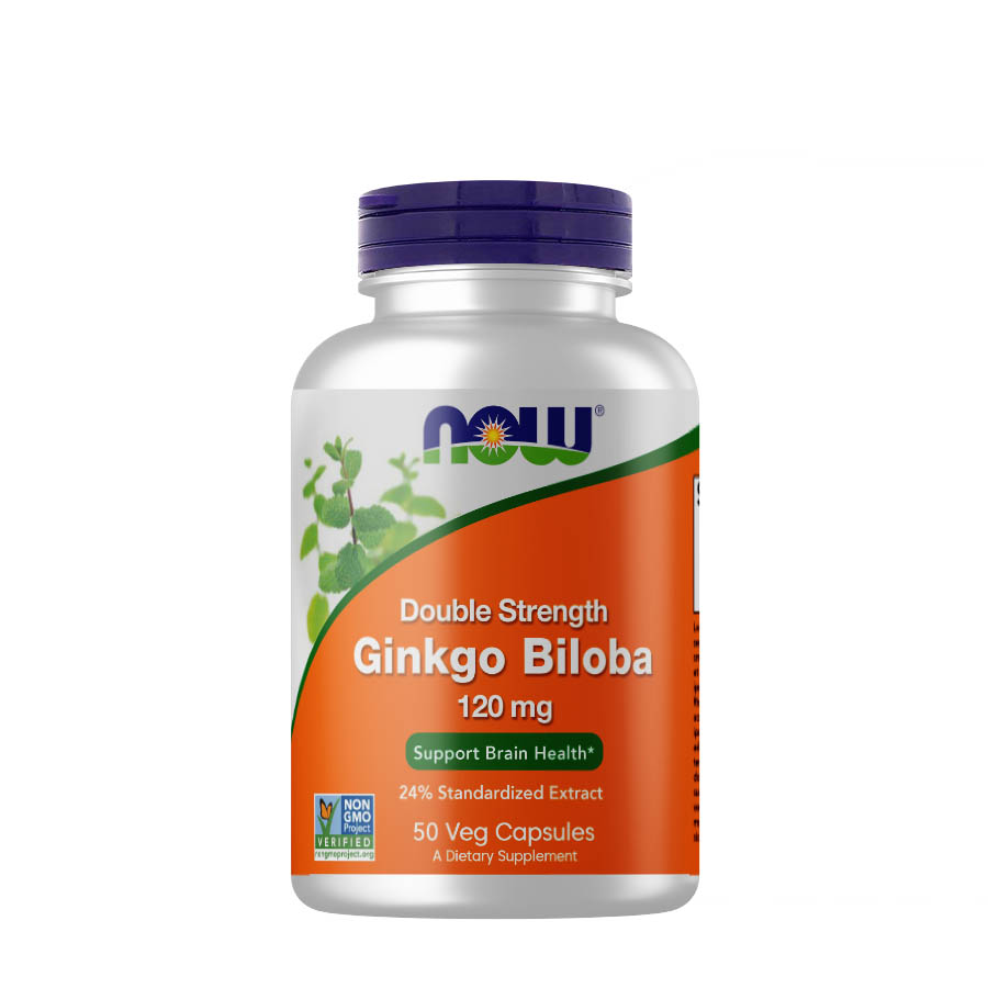 Натуральная добавка NOW Ginkgo Biloba 120 mg, 50 вегакапсул