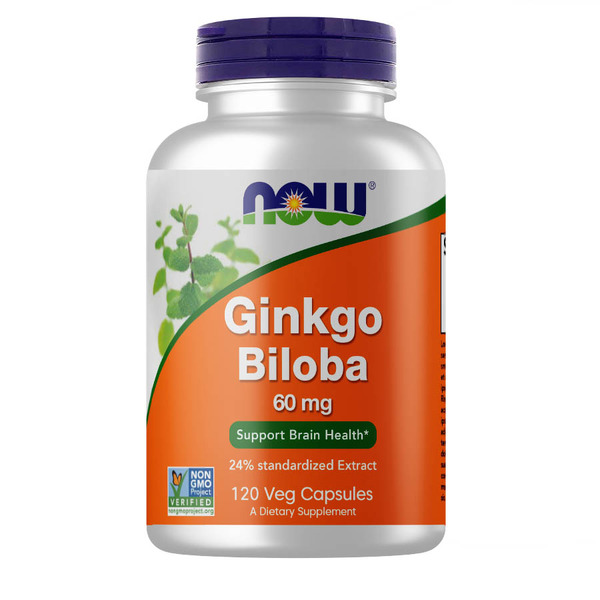 Натуральная добавка NOW Ginkgo Biloba 60 mg, 120 вегакапсул