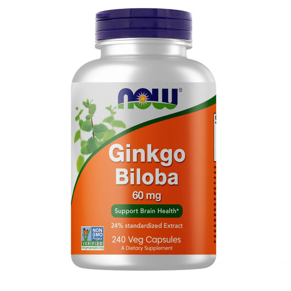 Натуральная добавка NOW Ginkgo Biloba 60 mg, 240 вегакапсул