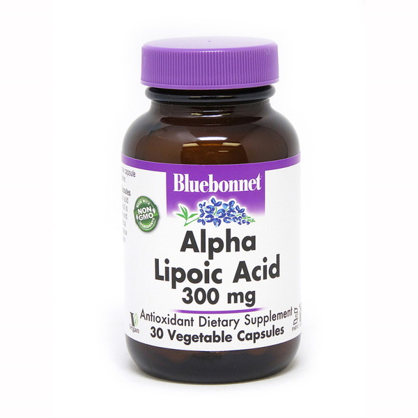Натуральная добавка Bluebonnet Nutrition Alpha Lipoic Acid 300 mg, 30 капсул