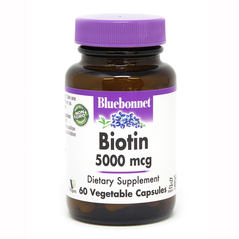 Витамины и минералы Bluebonnet Nutrition Biotin 5000 mg, 60 вегакапсул