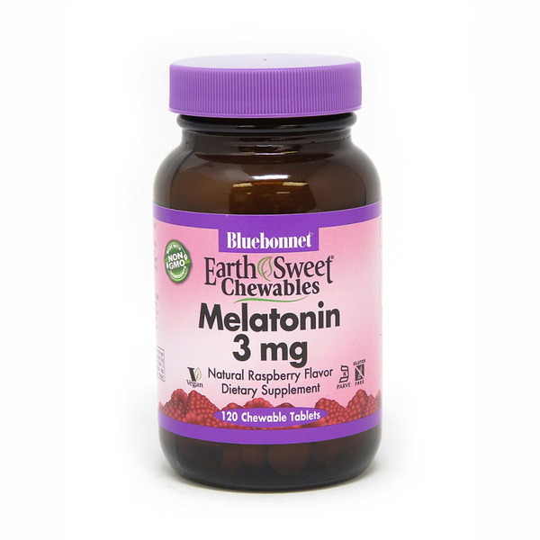 Натуральная добавка Bluebonnet Nutrition Earth Sweet Chewables Melatonin 3 mg, 120 жевательных таблеток