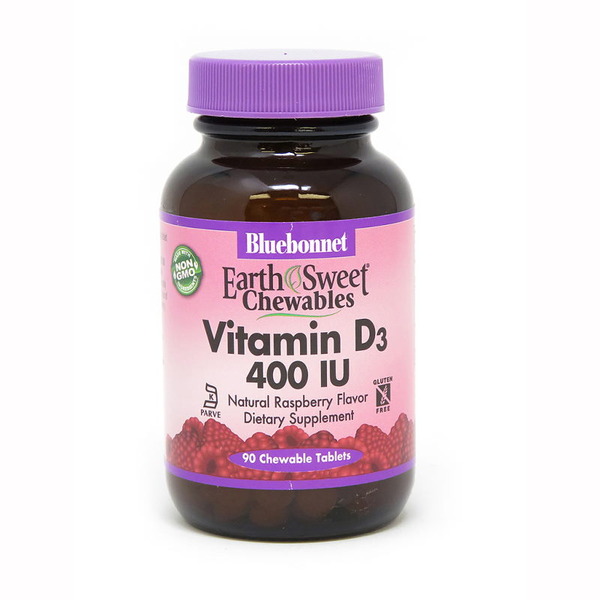 Вітаміни та мінерали Bluebonnet Nutrition Earth Sweet Chewables Vitamin D3 400 IU, 90 жувальних таблеток