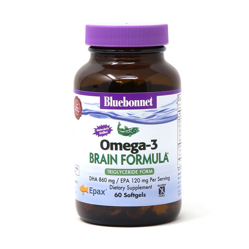 Жирні кислоти Bluebonnet Nutrition Natural Omega-3 Brain Formula, 60 капсул