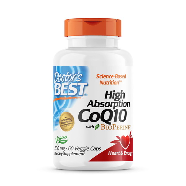 Натуральна добавка Doctor's Best CoQ10 200 mg with BioPerine, 60 вегакапсул