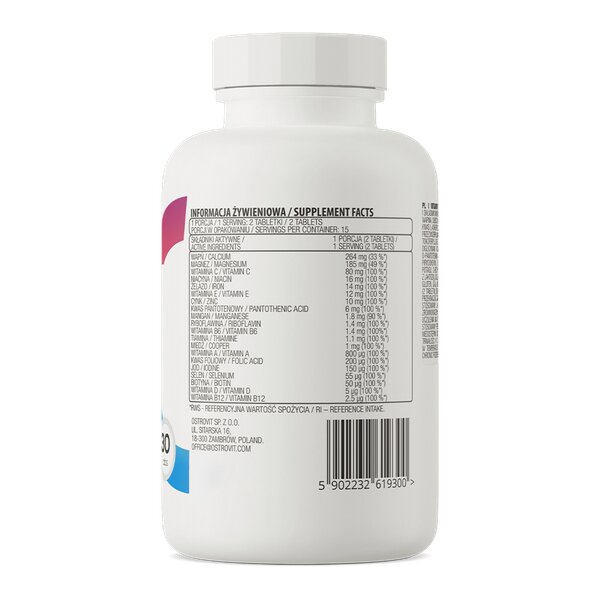 Вітаміни та мінерали OstroVit 100% Vit & Min, 30 таблеток. Фото 2