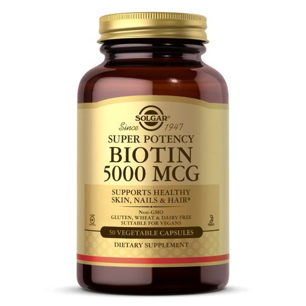 Вітаміни та мінерали Solgar Biotin 5000 mcg, 50 вегакапсул