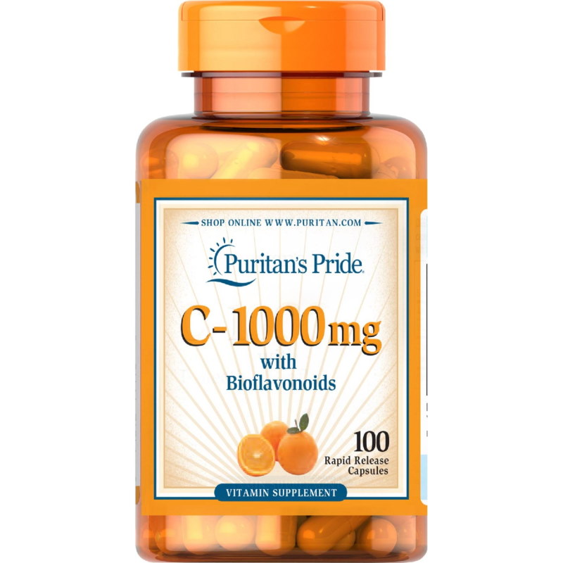 Вітаміни та мінерали Puritan's Pride Vitamin C 1000 mg with Bioflavonoids, 100 капсул
