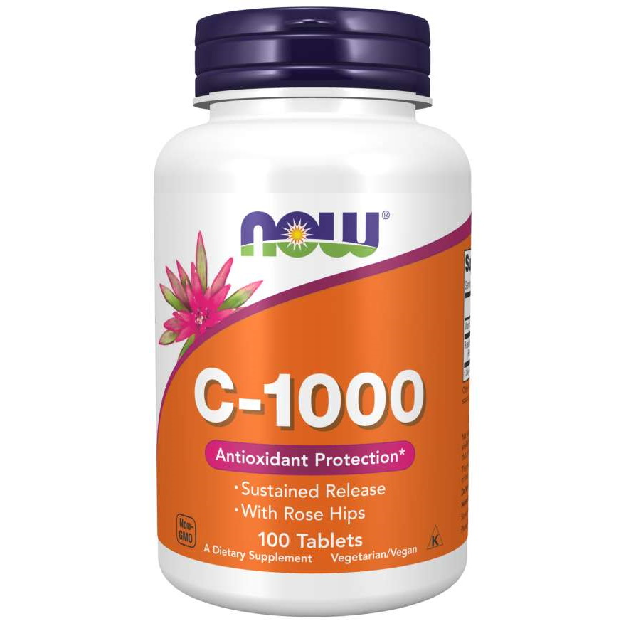 Витамины и минералы NOW Vitamin C-1000 with Rose Hips Sustained Release, 100 таблеток