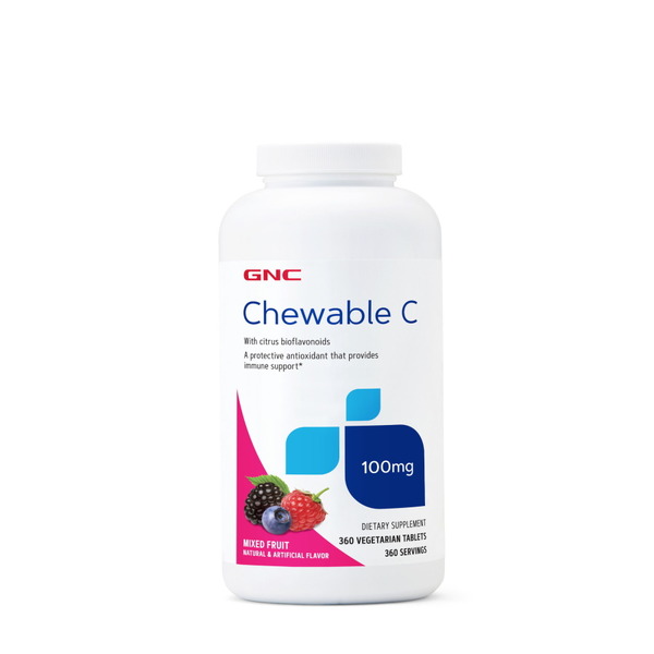 Жувальний Вітамін C GNC Chewable C 100 mg, 360 вегатаблеток