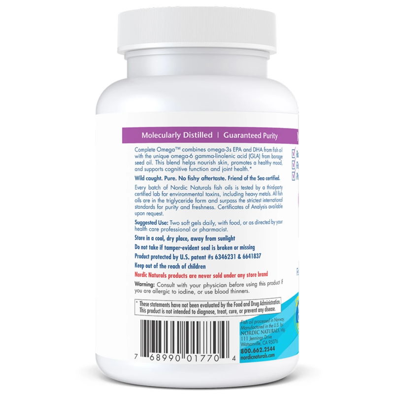 Жирні кислоти Nordic Naturals Complete Omega, 60 капсул лимон. Фото 3