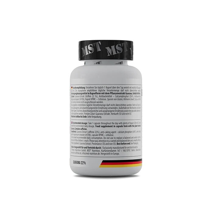 Передтренувальний комплекс MST Nutrition Guarana 22%, 90 капсул. Фото 3