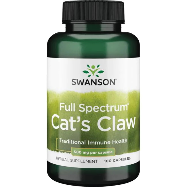 Натуральна добавка Swanson Cat's Claw 500 mg Full Spectrum, 100 капсул
