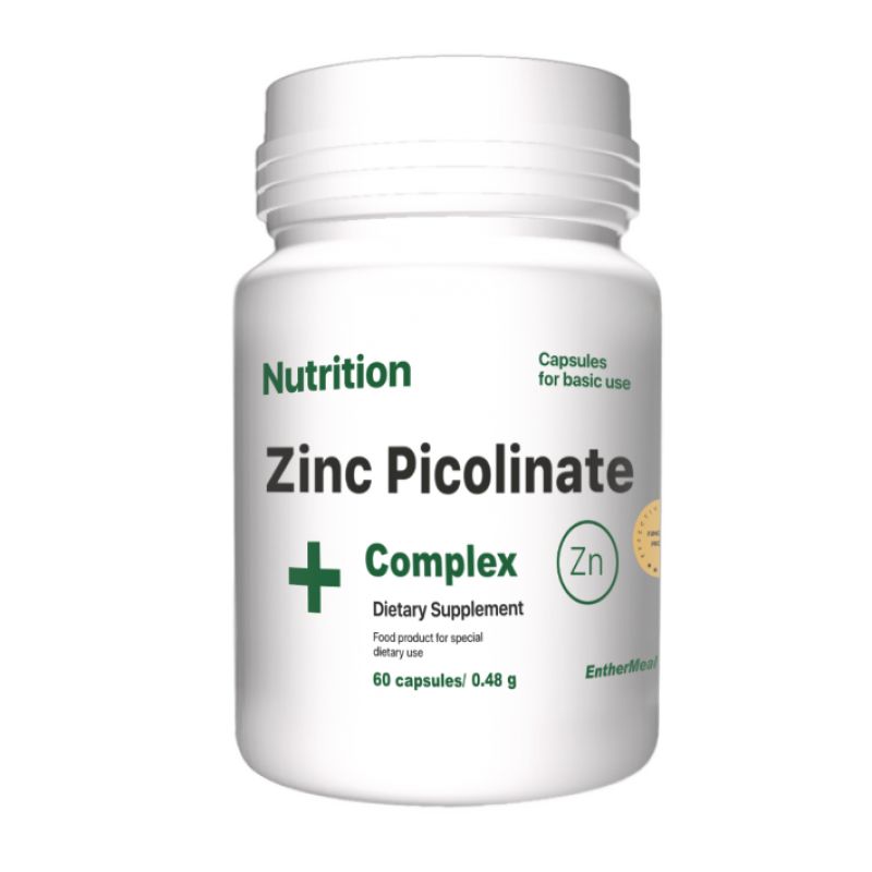 Вітаміни та мінерали EntherMeal Zinc Picolinate Complex+, 60 капсул