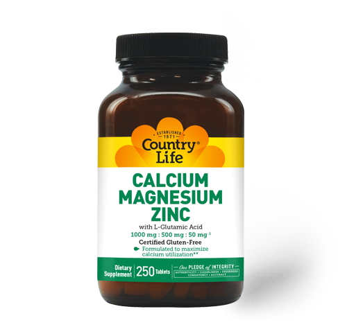 Вітаміни та мінерали Country Life Calcium Magnesium Zinc, 250 таблеток