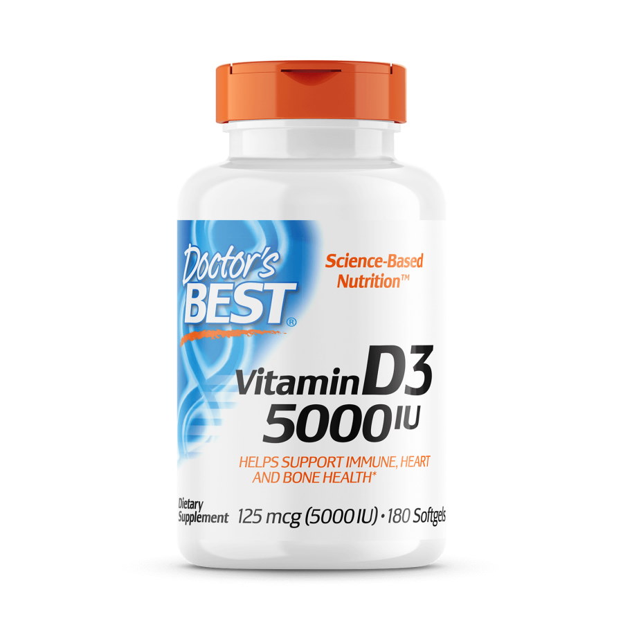 Вітаміни та мінерали Doctor's Best Vitamin D3 5000 IU, 360 капсул