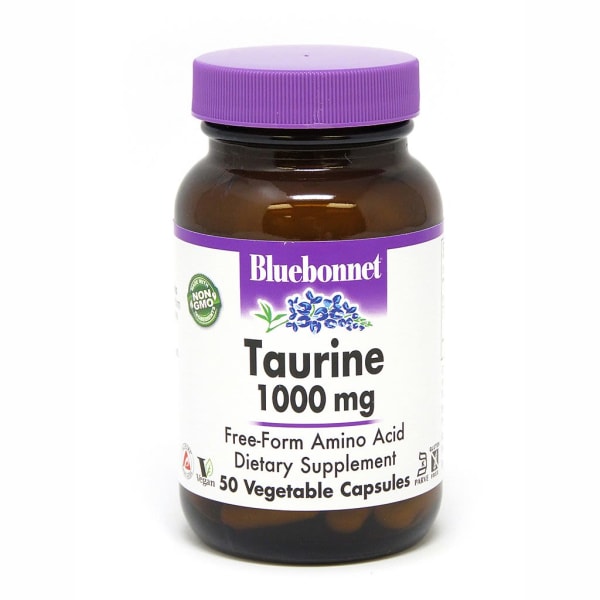 Амінокислота Bluebonnet Nutrition Taurine 1000 mg, 50 вегакапсул