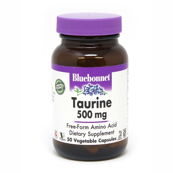 Амінокислота Bluebonnet Nutrition Taurine 500 mg, 50 вегакапсул