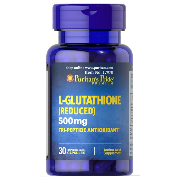 Натуральна добавка Puritan's Pride L-Glutathione 500 mg, 30 капсул