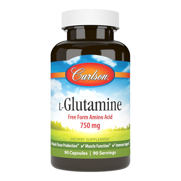 Амінокислота Carlson Labs L-Glutamine 750 mg, 90 капсул