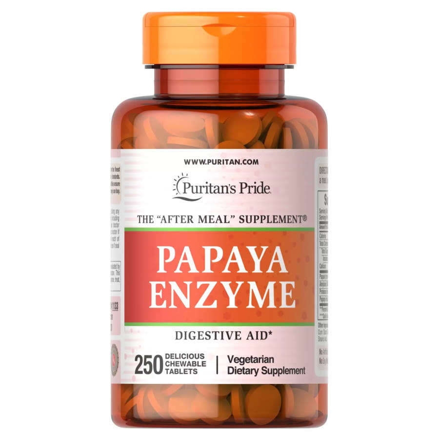 Натуральна добавка Puritan's Pride Papaya Enzyme, 250 жувальних таблеток
