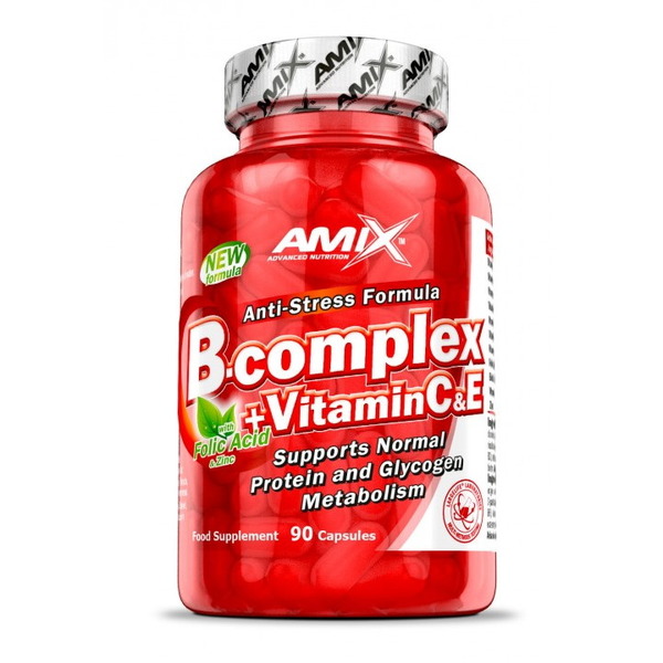 Вітаміни та мінерали AMIX B-Complex + Vitamin C, 90 капсул
