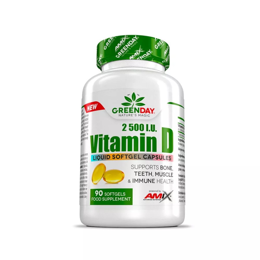 Вітаміни та мінерали AMIX GreenDay Vitamin D3 2500 IU, 90 капсул