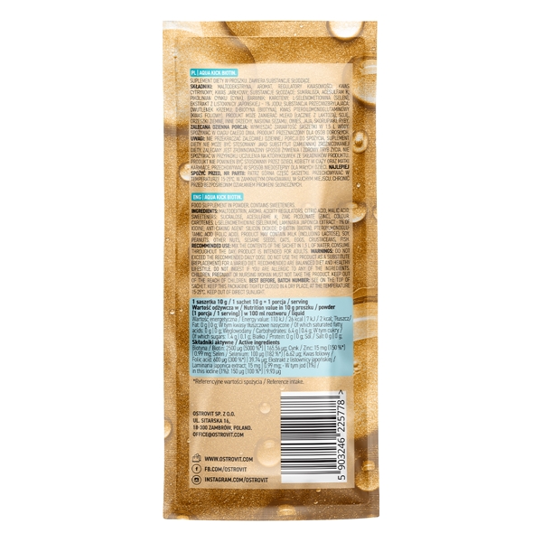 Вітаміни та мінерали OstroVit Aqua Kick Biotin, 10 грам ананас. Фото 2