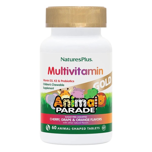 Витамины и минералы Natures Plus Animal Parade Gold, 60 жевательных таблеток
