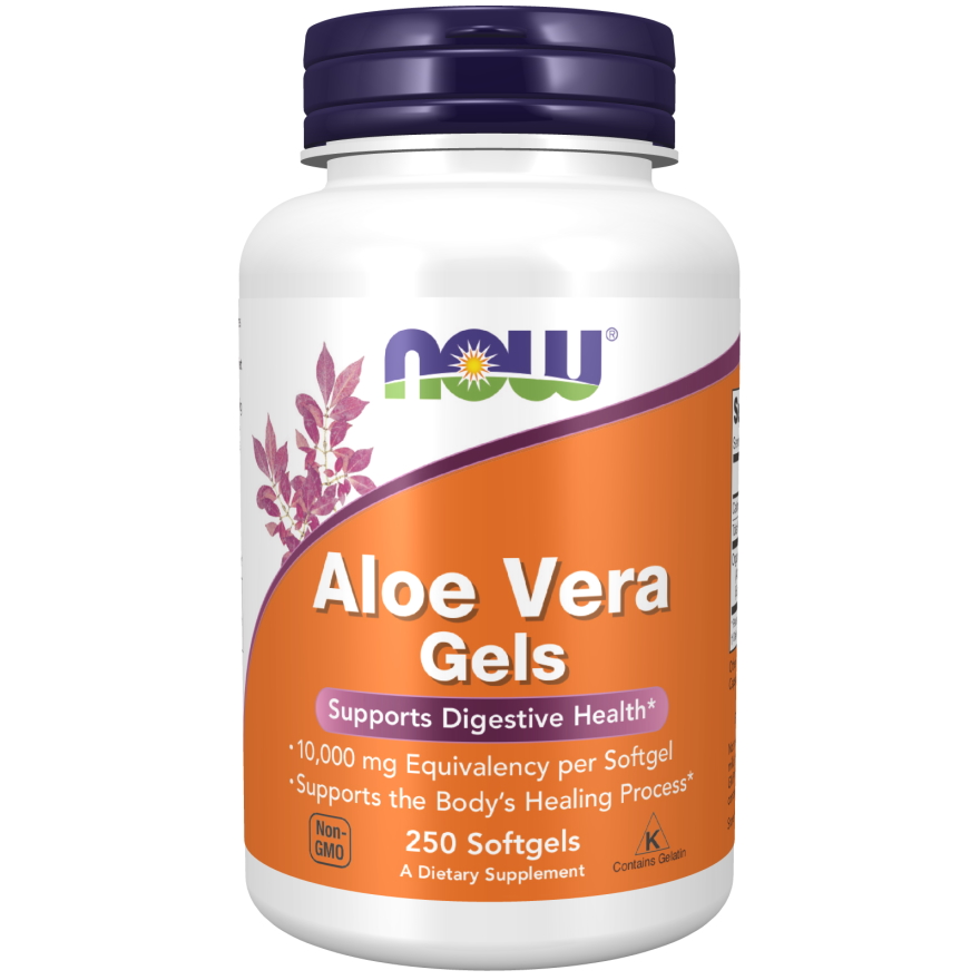 Натуральна добавка NOW Aloe Vera gels, 250 капсул