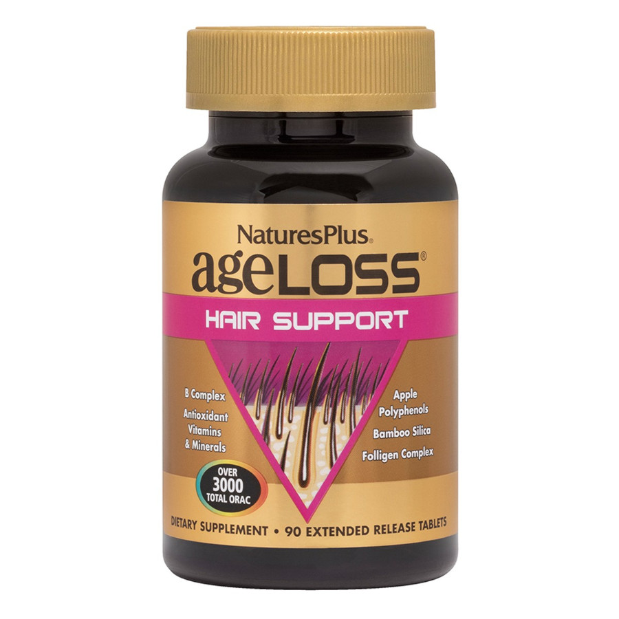 Натуральна добавка Natures Plus Age-Less Hair Support, 90 таблеток