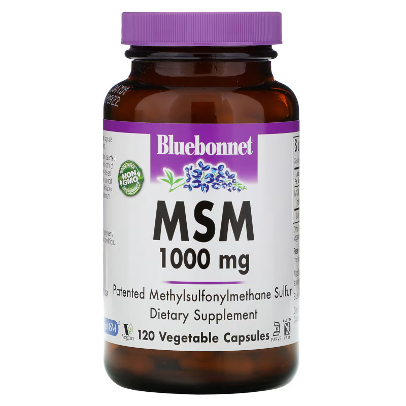 Препарат для суглобів і зв'язок Bluebonnet Nutrition MSM 1000 mg, 120 вегакапсул