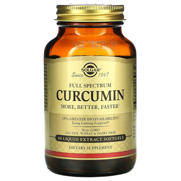 Натуральная добавка Solgar Curcumin Full Spectrum, 60 капсул
