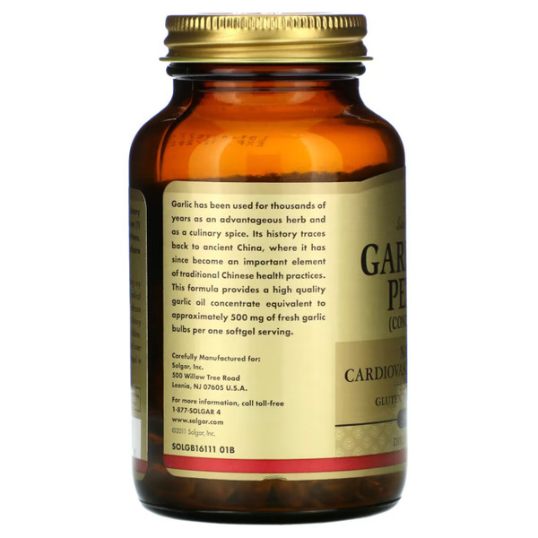 Натуральна добавка Solgar Garlic Oil Perles (Concentrate), 250 капсул. Фото 2