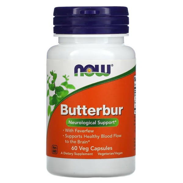 Натуральная добавка NOW Butterbur, 60 вегакапсул