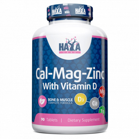 Вітаміни та мінерали Haya Labs Calcium Magnesium and Zinc with Vitamin D, 90 таблеток