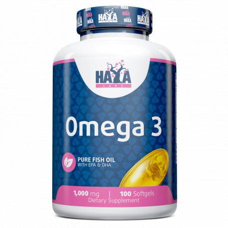 Жирні кислоти Haya Labs Omega 3 1000 mg, 100 капсул