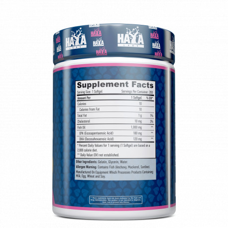 Жирні кислоти Haya Labs Omega 3 1000 mg, 200 капсул. Фото 2