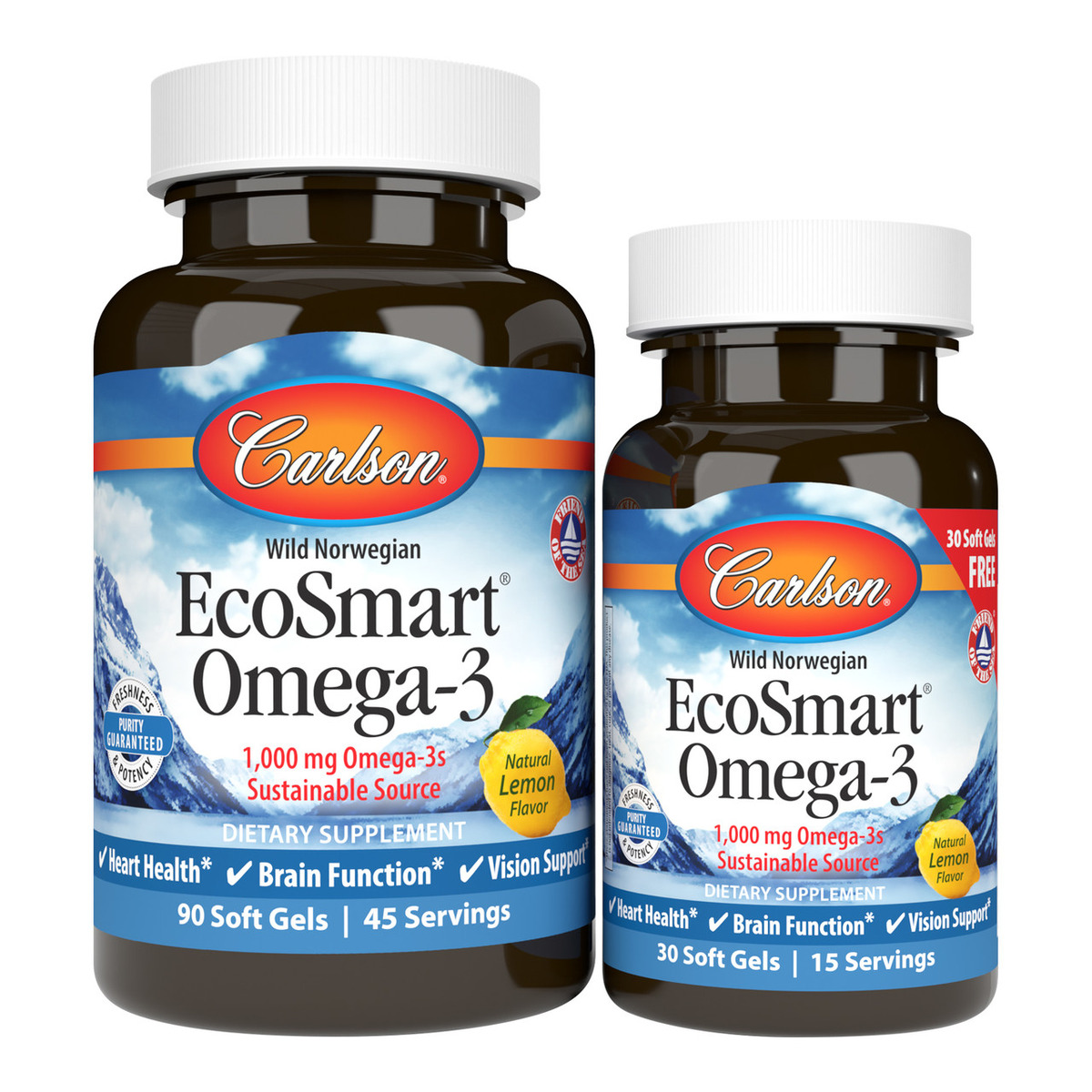 Жирні кислоти Carlson Labs EcoSmart Omega 3, 90+30 капсул