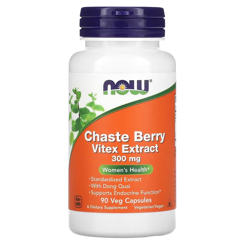 Натуральна добавка NOW Chaste Berry Vitex 300 mg, 90 вегакапсул