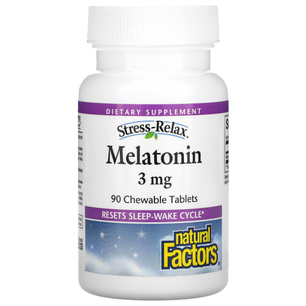Натуральная добавка Natural Factors Melatonin 3 mg, 90 жевательных таблеток