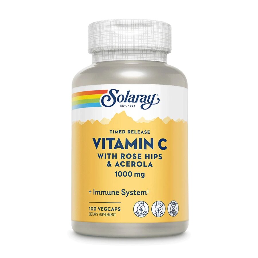 Вітаміни та мінерали Solaray Vitamin C 1000 mg Timed Release, 100 вегакапсул