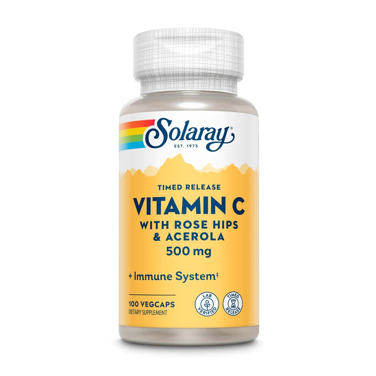 Вітаміни та мінерали Solaray Vitamin C 500 mg Timed Release, 100 вегакапсул