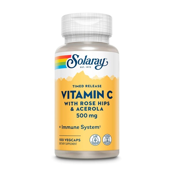 Вітаміни та мінерали Solaray Vitamin C 500 mg Timed Release, 100 вегакапсул