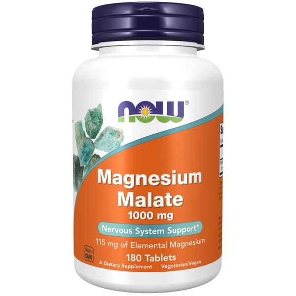 Вітаміни та мінерали NOW Magnesium Malate 1000 mg, 180 таблеток