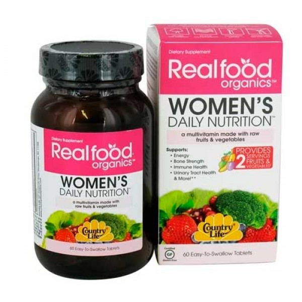 Вітаміни та мінерали Country Life Realfood Organics Women's, 60 таблеток