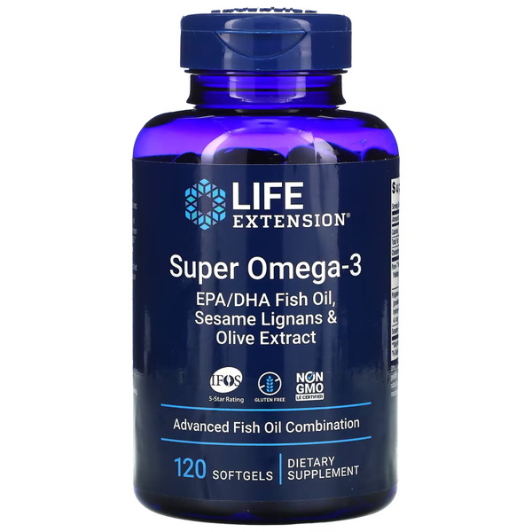 Жирні кислоти Life Extension Super Omega-3, 120 капсул