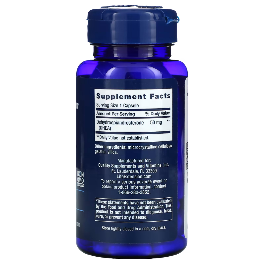 Стимулятор тестостерона Life Extension DHEA 50 mg, 60 вегакапсул. Фото 2